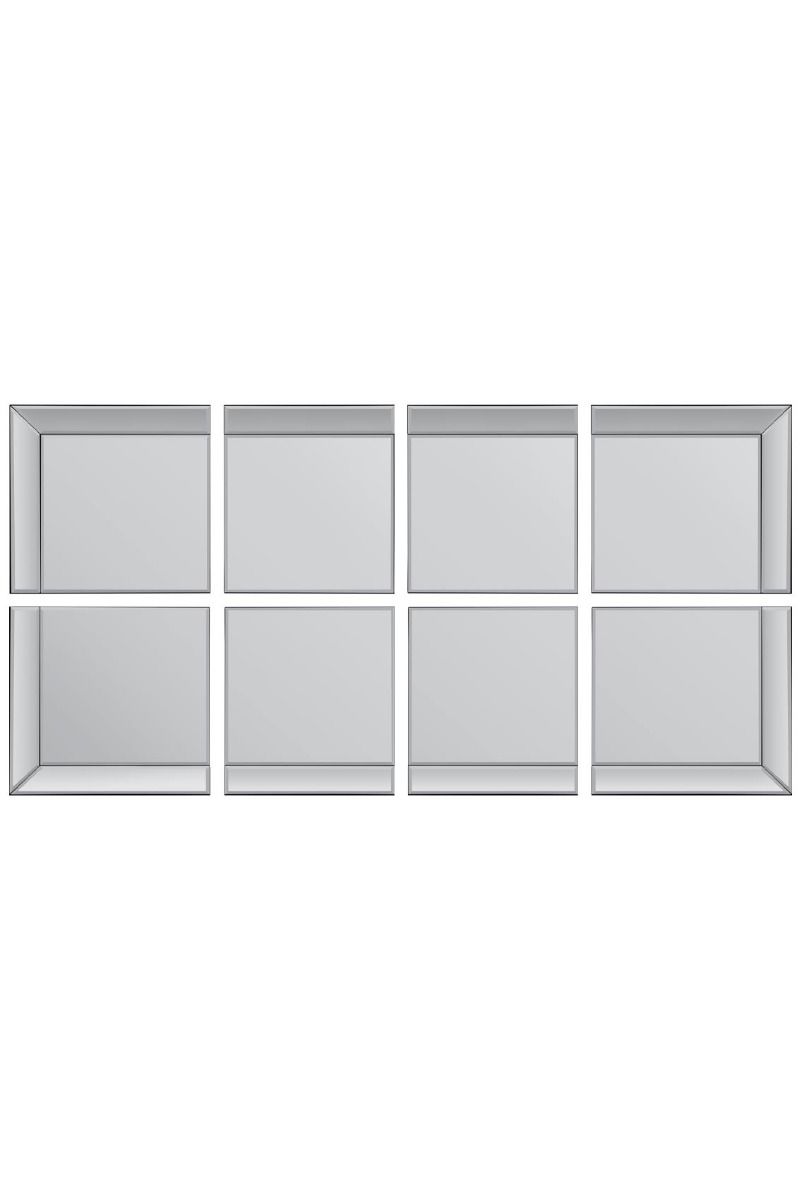 All Glass Modern 8 Panel Tray design Wall Mirror