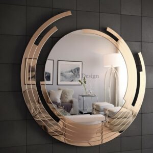 Roze Gold Eclipse Glass Wall Mirror