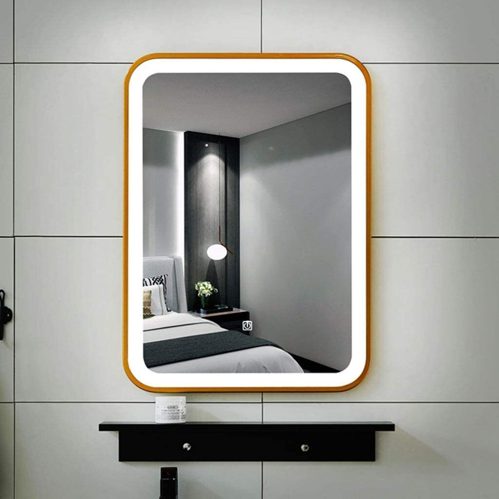 led gold frame mirror