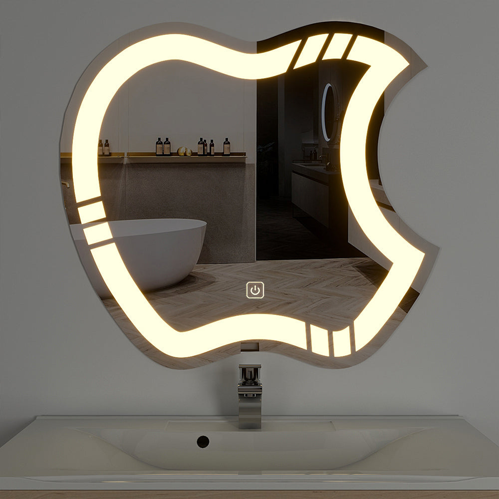 led apple shape mirror