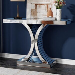 Glam Entryway Mirror Console Table
