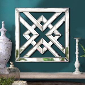 2 Pack Silver Mirrored Square Wall-Mounted Mirrors