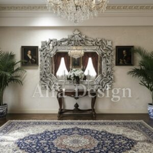 Antique Wall Mirror Italian Venetian-Inspired