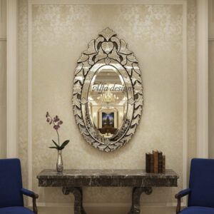 Wall Mirror Venetian-Inspired Oval-Shaped