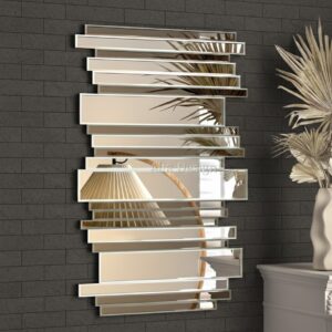 Stripe Wall Mirrors Decorative Brown Mirror