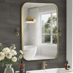 Gold Framed Wall Rectangular Mirror