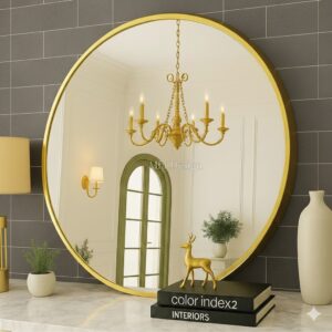 Gold Framed Wall Round Mirror