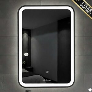 LED Black Framed Wall Rectangular Mirror