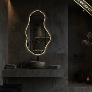 LED Slim Design Backlite Irregular Bathroom Mirror