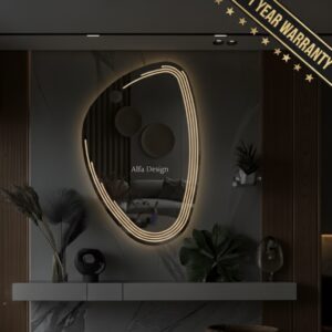 LED Irregular Drop Bathroom Wall Mirror