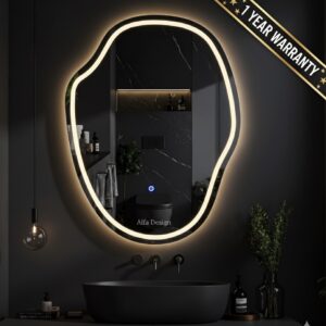 LED Irregular Netro Bathroom Wall Mirror