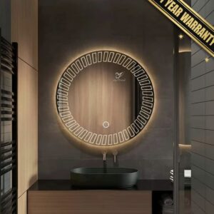 LED Round Geometry Wall Mirror Frontlite