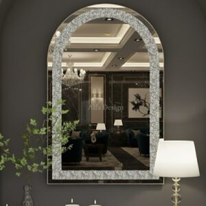 Arch Shape Diamond Crush Crystal Mirror