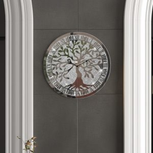 Crushed Diamond Mirrored Wall Clock