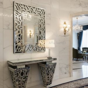 Contemporary Console Table with Mirror