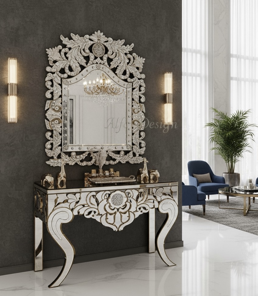 Venetian Console Table with Mirror