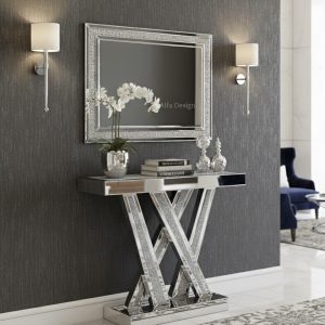 35.4" Console Table and Wall Mirror Set