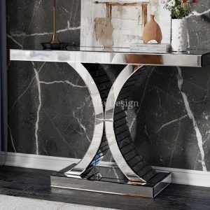 Glam Entryway Mirror Console Table