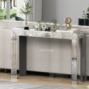 Line Design Mirror Console Table