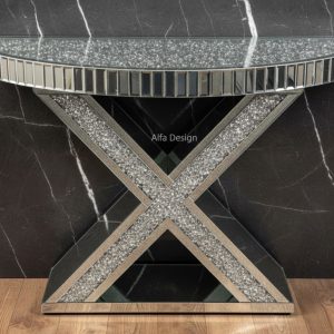Mirrored Diamond Crush Console Table