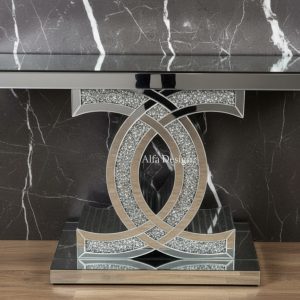 Mirrored Diamond Crush Console Table