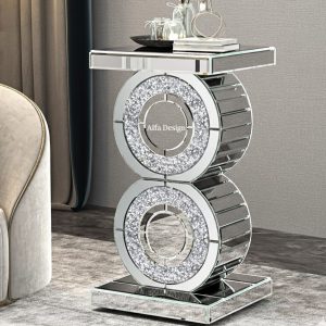 Mirrored End Table Crushed Diamond Coffee Table