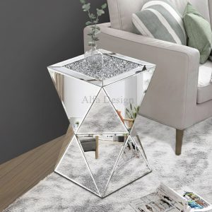 Pregaspor Silver Mirrored End Coffee Table