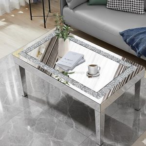 Rectangle Glass Centre Table with Mirrored Finish
