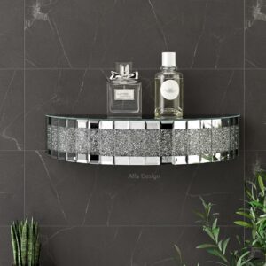 Diamond Crush Mirrored Floating Shelf