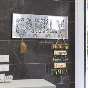 FAMLIY Letter Crush Diamond Mirrored Key Holder