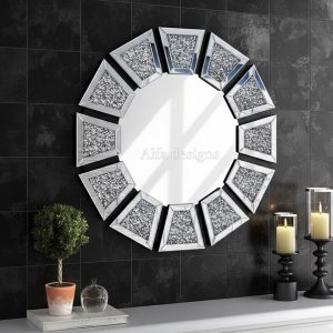 Round Crystal Venetian Mirror 31.5″Dia