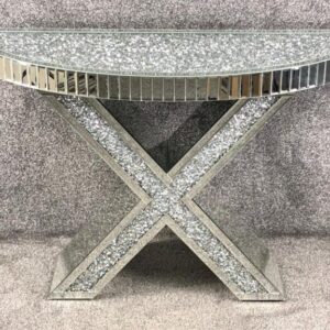 Mirrored Diamond Crush Console Table