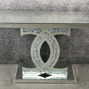 Mirrored Diamond Crush Console Table