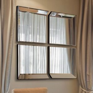 All Glass Modern 4 Panel Tray design Wall Mirror