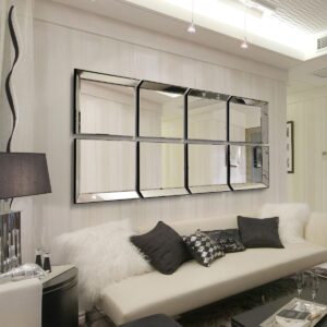 All Glass Modern 8 Panel Tray design Wall Mirror