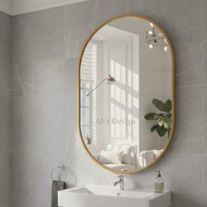 Metal Framed Wall Oval Mirror