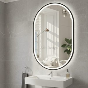 LED Framed Wall Oval Mirror